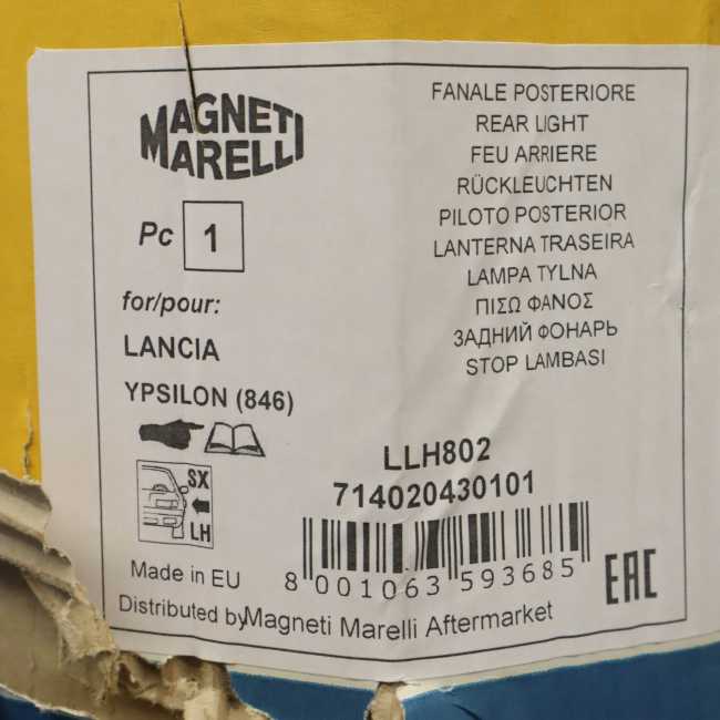 Fanale Posteriore Sinistro Magneti Marelli 714021970701 - Per Station Wagon, Esterno/retromarcia, Lato Conducente