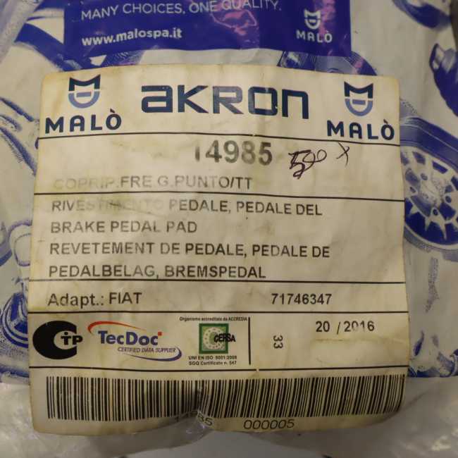 COPRIPEDALE FRENO FIAT 500L-DOBLO CON. 14985 NUOVO AKRON